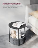 Mesa Auxiliar Redonda con Cesta de Tela - Espaciosa Mesa Lateral para Salón, Dormitorio o Mesita de Noche, Estilo Moderno, Disponible en Varios Colores - details 45