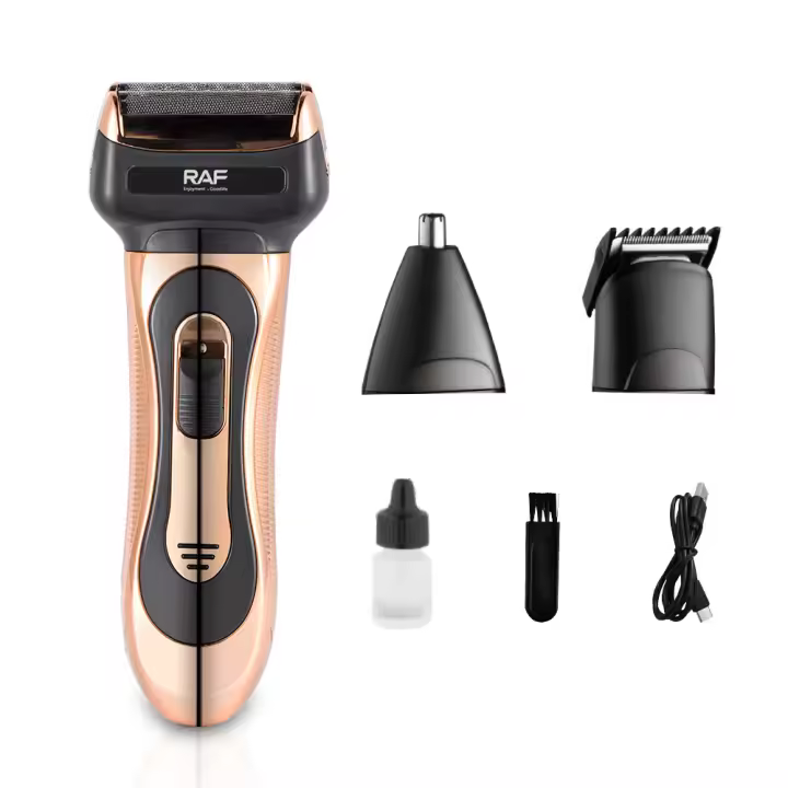 Cortadora de cabello eléctrica RAF, cortadora de cabello eléctrica multifuncional, motor sin escobillas, carga USB, cuchilla de acero inoxidable lavable, afeitado de cabello silencioso y eficiente - 1