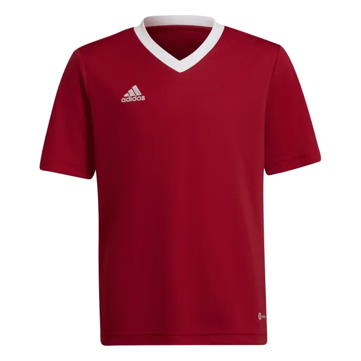 T-shirt adidas Entrada 22 Jsy Jr H57496 – Camiseta juvenil de fútbol con tejido técnico transpirable y un diseño cómodo que se ajusta al cuerpo, permitiendo una mayor libertad de movimiento y un mejor rendimiento en el campo. - 1