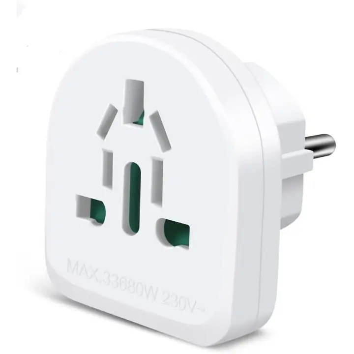 Adaptador clavija corriente de viaje, universal, apto para diversos paises - 1