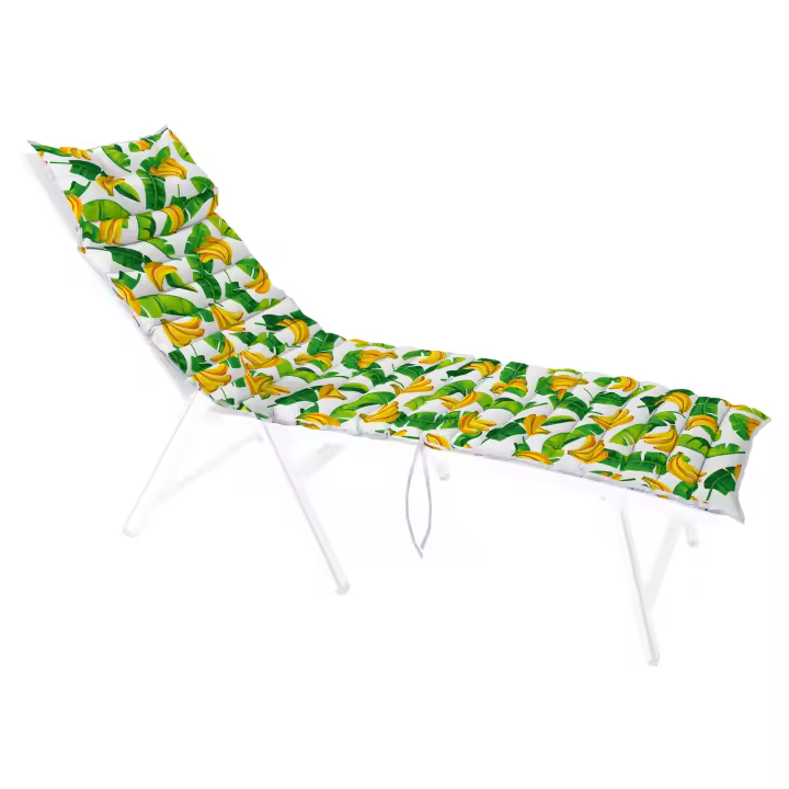 Cojín Tumbona con Estampado Creativo con Cómodo Reposacabeza, Colchoneta para Tumbona Fácilmente Enrollable,  180x55cm - 1