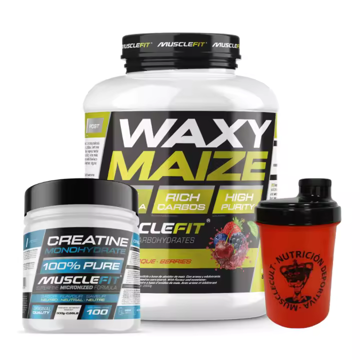 Pack Intra-Entreno Waxy Waize 2kg (varios sabores) + Creatina 300g (neutra) + Shaker (regalo) - Musclefit│MUSCLECULT - 1
