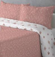 Colcha Doble Cara Primaveral Rosa Melocotón - Estampado Botánico con Tallos Lavanda y Flores en Relieve｜Tallos Lavanda Cama 90, 105, 135 y 150 , Incluye 1-2 Fundas de Almohada Botánicas ,Poliéster Suave Antipilling y Secado Rápido - details 3