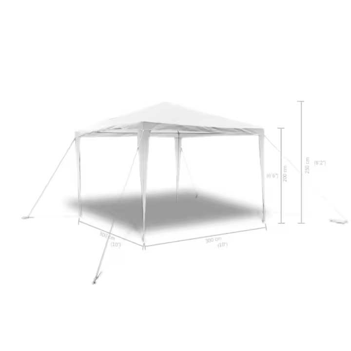 vidaXL Carpa cenador de jardín techo de pirámide 3x3 m - 1