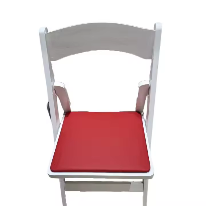 Gerimport Silla Plegable de Madera Blanca Tapizado Rojo 77 X 44 X 43 Cm - Coleccionables - 1
