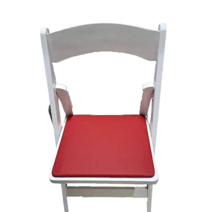 Gerimport Silla Plegable de Madera Blanca Tapizado Rojo 77 X 44 X 43 Cm - Coleccionables - 1