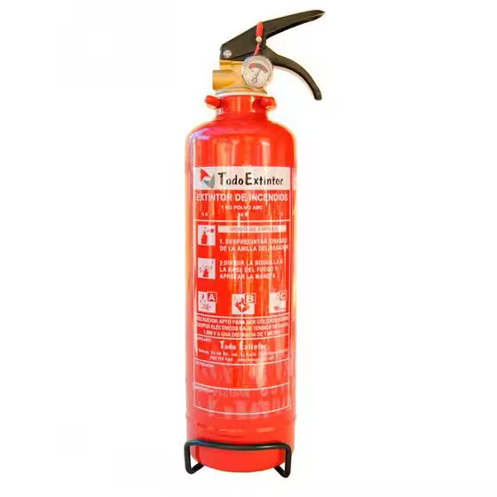 Extintor 1 Kg Polvo 5A/21B Soporte Plástico - Compacto y Fácil de Usar - 1