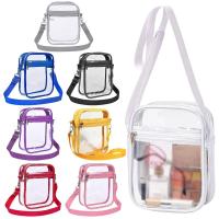 Bolso De Hombro Transparente Para Mujer PVC Aprobado Para Estadios Y Conciertos Con Bolsillo Frontal Bolso Cruzado Sencillo De Mano Casual - details 0