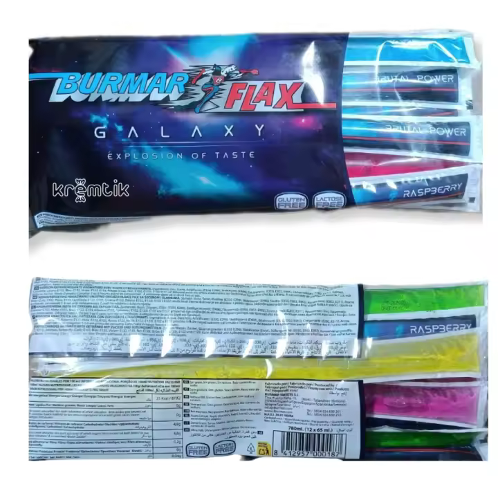 BURMAR FLAX GALAXY - Sin Gluten y Sin Lactosa | 18 Bolsas con 12 Unidades de 65ml | 216 Unidades 14,040 Litros - 1
