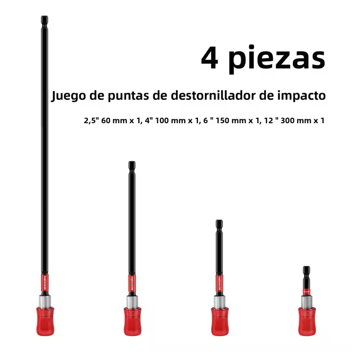 Geinxurn Soporte De Broca De Impacto Magnético Para Destornillador Tamaño 2.5''/4''/6''/12'' Soporte De Broca Con Cambio Rápido - 1