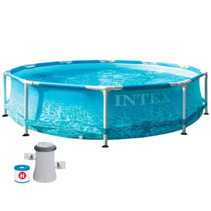 Piscina desmontable circular Beachside Intex 4485L con depuradora 1250L/h +6A azul Ø305x76 cm - 1