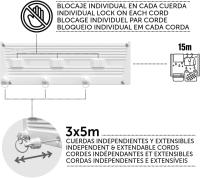 Tendedero Retráctil Pared 4 Cuerdas 5m CUNCIAL TZ-S4 20m Tendido Blocaje Individual Interior Exterior Fabricado España - details 2