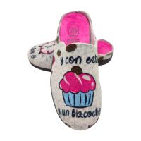 Zapatillas de casa mujer  cómodas, flexibles, ligeras  Marca Flossy gran confort , con plantilla extraíble y suela perfumada , antideslizante , fabricadas en España ,material de fieltro y con esto y un bizcocho hasta mañana alas 8. - details 2