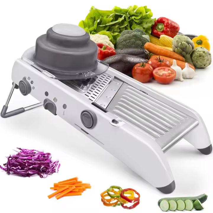 Cortadora de Mandolina Ajustable de Arce Inoxidable LMETJMA Herramiento de Cocina para Verduras y Patadas Hecho en KC0326 - 1