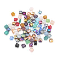 50Pcs Cuentas De Cristal Austriaco 6mm Forma Cubica Plana Para DIY Joyería Pulseras Y Aretes Accesorios De Cuentas De Vidrio - details 3