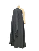 BAMBOOBOY Vestido Largo Bohemio Elegante Para Mujer Hombro Solo Sin Mangas De Seda Suave Estilo Solidario A-Line Sundress - details 10