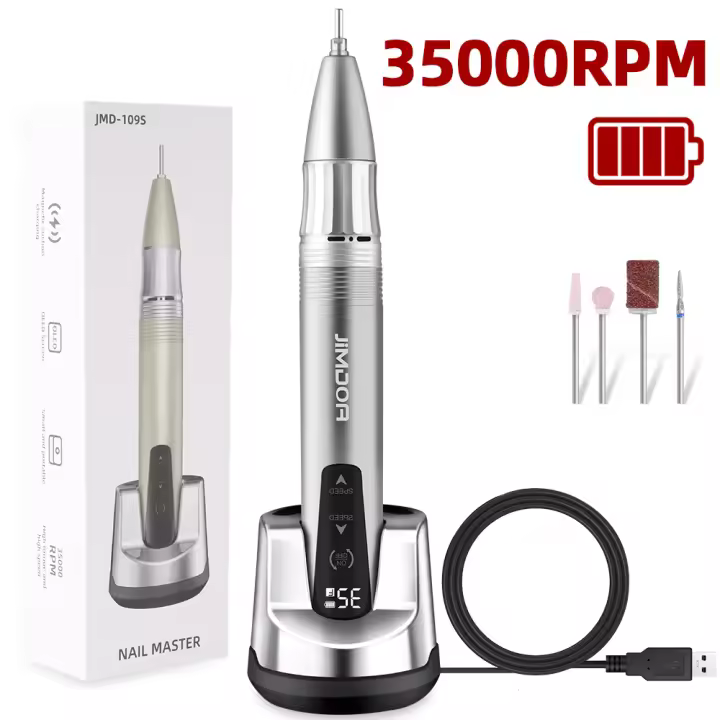 Timissfox Taladro Eléctrico Para Uñas 35000RPM Recargable Portátil Máquina De Uñas Para Pintura De Gel Equipamiento De Salón De Uñas - 1