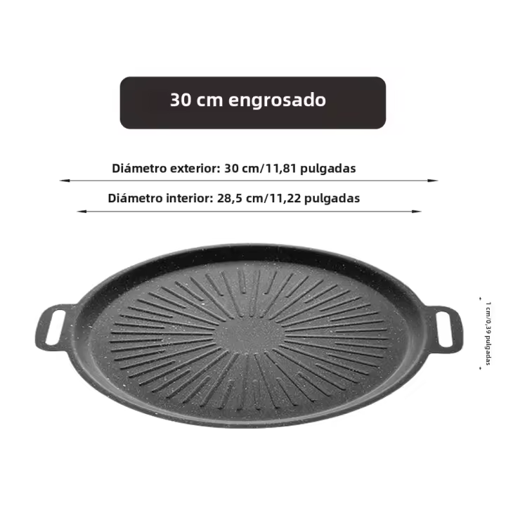 Sartén De Asado Al Aire Libre 34CM Antiadherente Placa De Barbacoa Coreana Para Camping Olla De Frying Pan Cocinaware Ecológica - 1