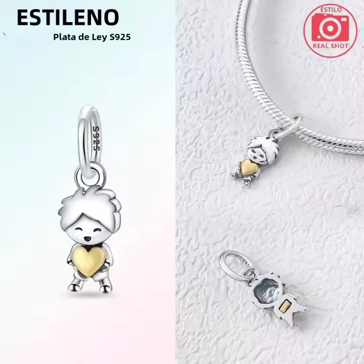 Encanto Original De Plata De Ley 925 Romance Chico Y Niña Sosteniendo Amor Pulsera Ajustable Joyería DIY Regalo Elegante Para Parejas - 1