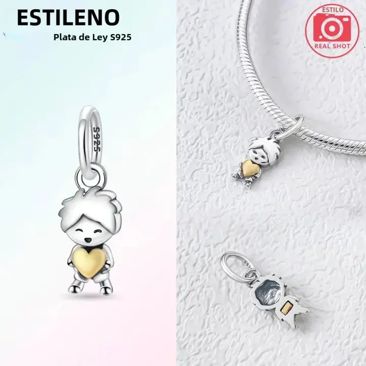 Encanto Original De Plata De Ley 925 Romance Chico Y Niña Sosteniendo Amor Pulsera Ajustable Joyería DIY Regalo Elegante Para Parejas - 1