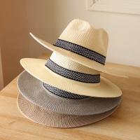 Sombrero De Paja Para Hombre Y Mujer Sombrero De Playa Jazz Panama Fedora Con Alas Anchas Protección Solar Para Viajes Y Ocio - details 4