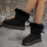 Botas De Nieve Elegantes Con Lazo Y Punta Redonda Para Mujer Invierno Confortables Antideslizantes Suaves De Velours Calientes Botines De Tacón Medio Calf High - details 8