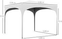 Carpa Plegable 3x3 m Cenador de Jardín Altura Ajustable con Bolsa de Transporte Impermeable Anti-UV y Bolsas de Arena Gazebo para Exteriores Jardín Patio Blanco - details 2