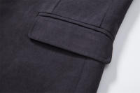 Otoño e Invierno nueva moda abrigo de lana de un solo pecho para hombres corto casual color sólido versátil abrigo delgado para hombres - details 10