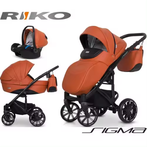 RIKO - Carrinho multifuncional SIGMA + KITE ISOFIX READY Cognac - 1