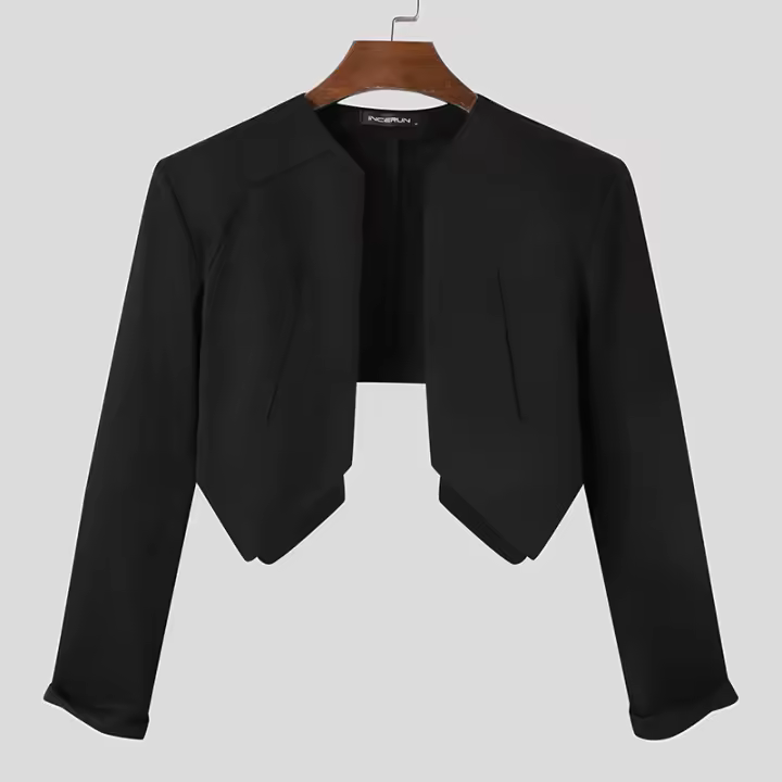 Incerrun Chaqueta De Hombre Color Sólido Con Costuras Abiertas Manga Larga Irregular Ropa Casual De Invierno Estilo Callejero Ajustada Tallas S-5XL - 1