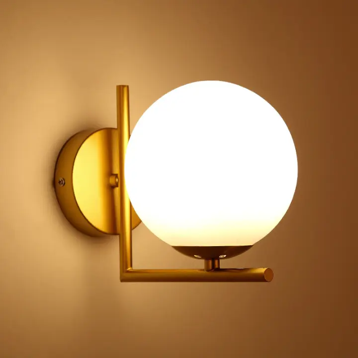 Lámpara De Pared Moderna Nórdica Con Cadena Pull Para Dormitorio Baño Espejo Escalera Luz De Ambiente Vidrio Bola Torchedlamp Iluminación - 1