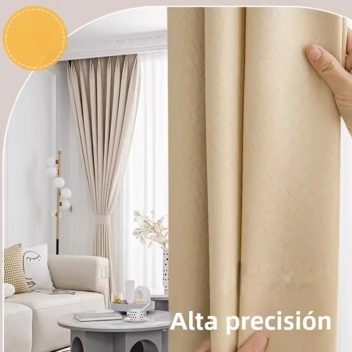 Cortinas De Color Sólido Negro Completo Para Dormitorio Y Sala De Estar Resistente a La Luz Telas De Cortina Anti-luz Clásicas De Poliéster 100% - 1