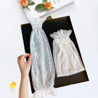 Muñequeras De Encaje Y Malla Para Verano Protección UV Delgadas Y Transpirables Estilo De Moda Para Conducir Y Montar En Bicicleta Cubierta De Brazo De Seda Con Lazo Para Mujer - details 21