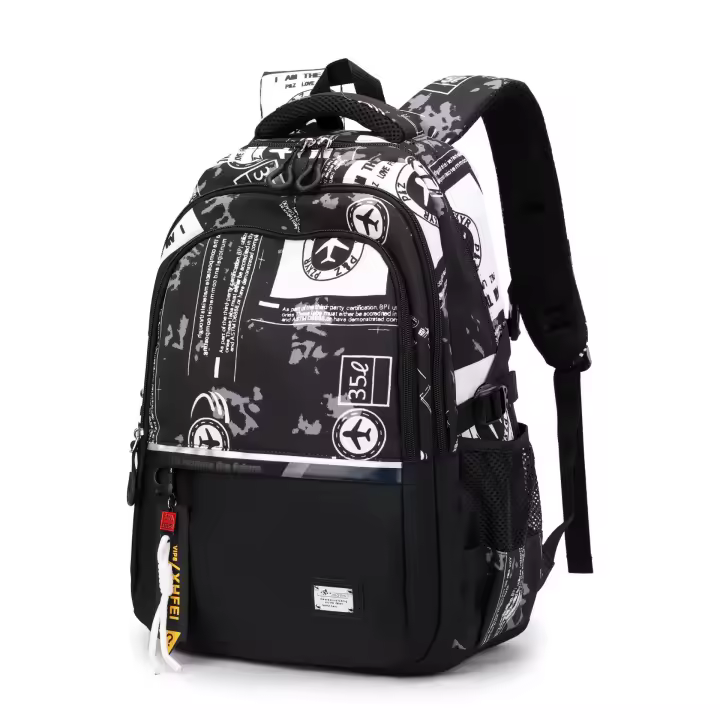 Mochila Escolar de Niño Adolescente - Mochila Colegio Chicos 10 12 16 18 años - Mochila para portátil de 15.6" - Ligera Mochila de Viaje Instituto Grande Impermeable de Moda, Negro - 1