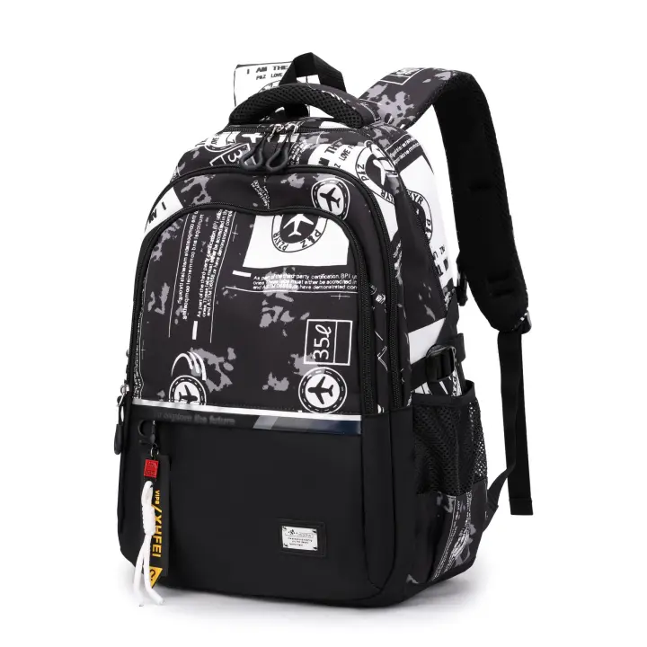 Mochila Escolar de Niño Adolescente - Mochila Colegio Chicos 10 12 16 18 años - Mochila para portátil de 15.6" - Ligera Mochila de Viaje Instituto Grande Impermeable de Moda, Negro - 1