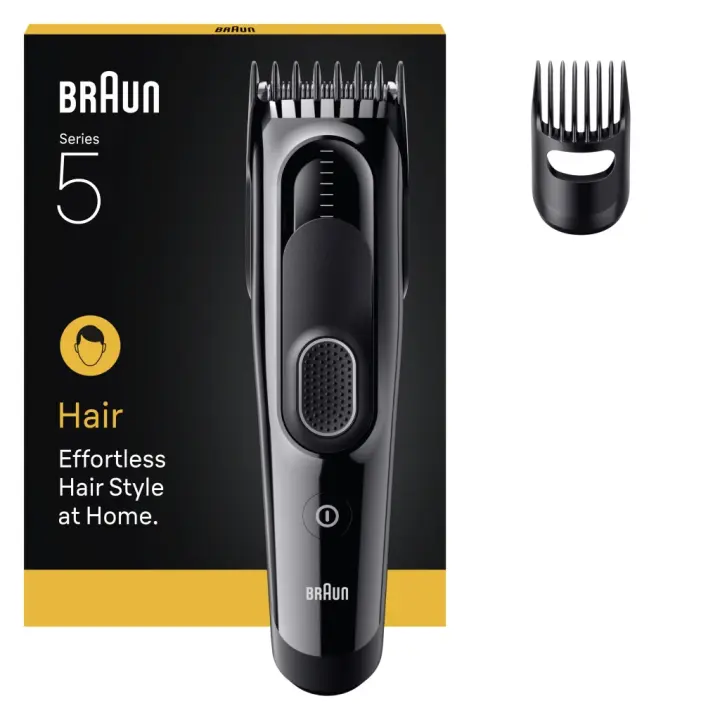 Braun Cortapelos Series 5 HC5510, +2 Accesorios De Styling, Hoja Afilada Para Toda La Vida, 9 Longitudes, Bloqueo De Memoria, 50 Min De Autonomía, Lavable, Negro - 1