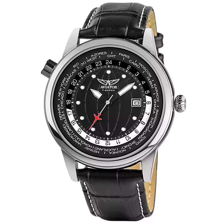 Aviator Reloj Hombre Analogico Cuarzo con Correa de Cuero AVW6975G354 - 1