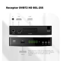Receptor TDT2 HD BSL-255  Alta Definición  FULL HD 1080P  Soporta H.265 10 MAIN HEVC   Display Digital y Mando a distancia  Entrada Scart  , USB y HDMI - details 1