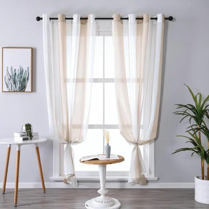 Cortinas de tul ,Cortinas Opacas de salón, 2 Piezas, Cortinas térmicas aislantes frío y Calor para Dormitorio con Ojales Gris Claro - 1