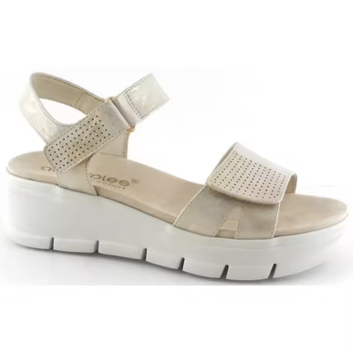 Sandalia confort Amarpies para mujer abz26553 color platino - 1