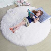 Alfombra Redonda De Peluche Suave Para Sala De Estar Decoración De Hogar Dormitorio Sala De Niños Estilo Moderno Color Blanco Grueso Pile - details 3
