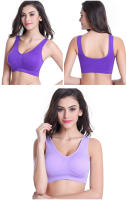 Sujetador Deportivo Para Mujer Con Almohadones Top De Yoga Running Gimnasio Fitness Transpirable Sin Cierre De Nylon Y Elástico - details 6