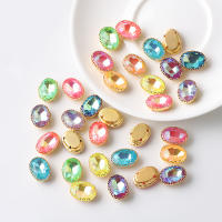 10x14mm Ovalado Diamante Coloreado Para Manualidades Joyería Vestimenta Zapatos Sombreros Accesorios DIY Bordado De Ojo De Caballo - details 0