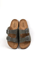 Sandalias de hombre con doble hebilla en polipiel y suela de corcho Chanclas planas cómodas plantilla acolchada Paloma Wang - details 6