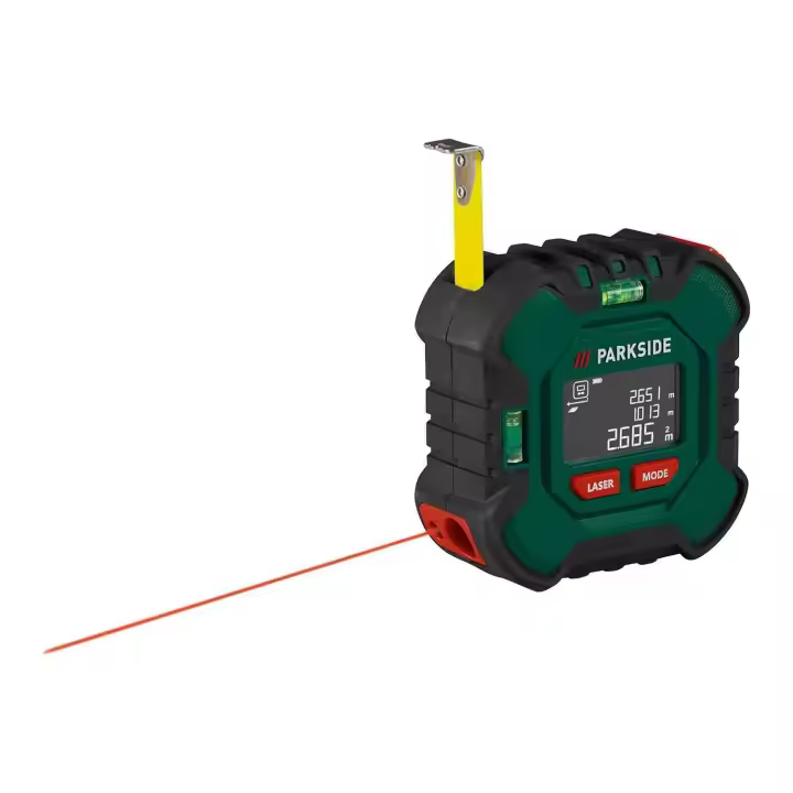 PARKSIDE PLMB 4 A1 – Cinta Métrica Láser Recargable 4V con Medidor de Distancias y Nivel de Burbuja - 1