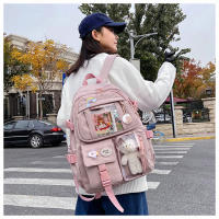 Mochila Para Mujer Impermeable De Nylon Con Múltiples Bolsillos Estilo Kawaii Para Estudiantes Con Capacidad Para Portátil Y Libros - details 1