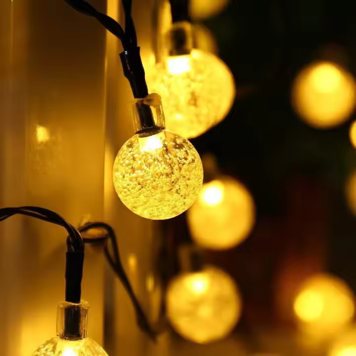 Lámpara Solar De Burbujas Moradas Cadena De Luces Exterior Impermeable Orbes Para Navidad Patio Fiesta De Vacaciones LED Dimmable ABS - 1