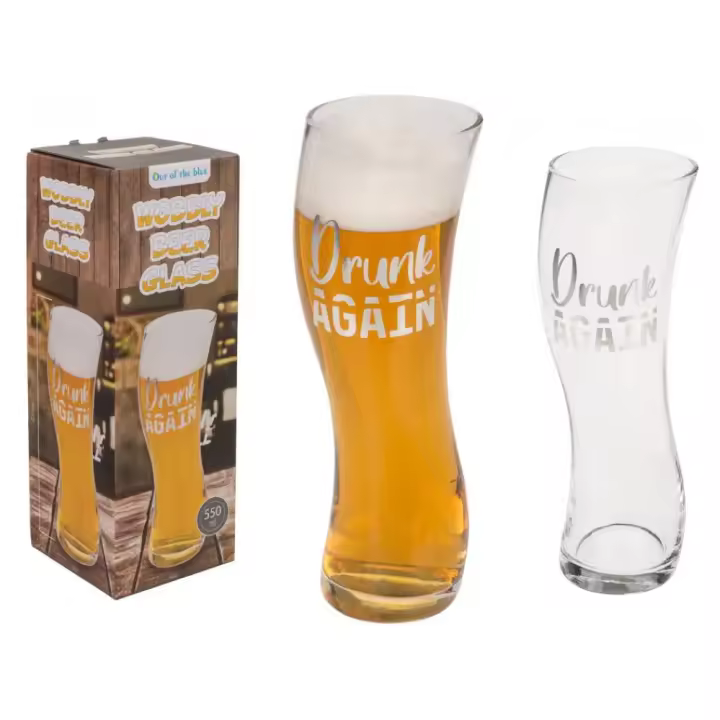 Vaso de Cerveza con Diseño Inclinado Out of the Blue  550 ml,  Altura 23 cm  Vidrio Decoración - 1