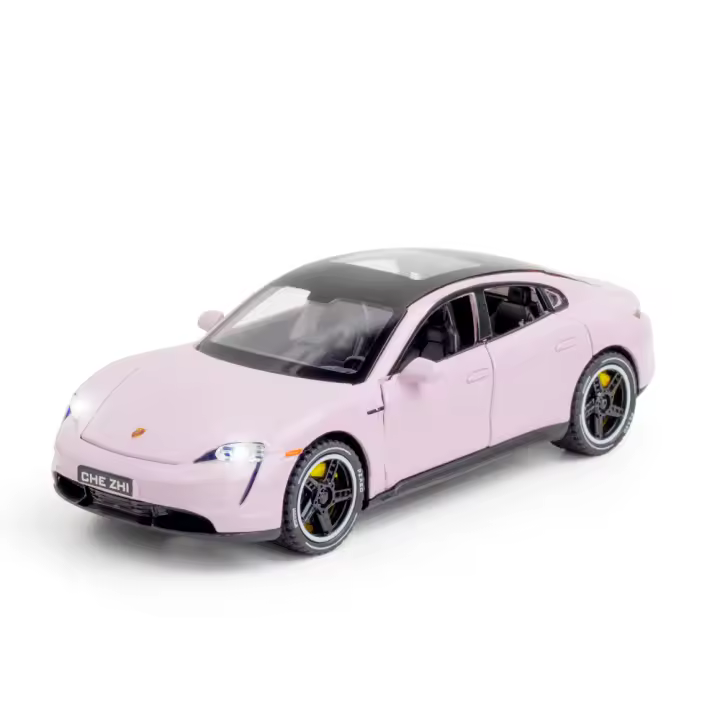 Modelo De Coche Deportivo Taycan 1:32 En Metal Y Aleación Con Sonido Y Luz Juguete De Colección Para Niños Regalo A547 - 1