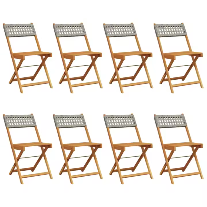 8 UDS Madera Maciza y Trinquete PE Gris - 1